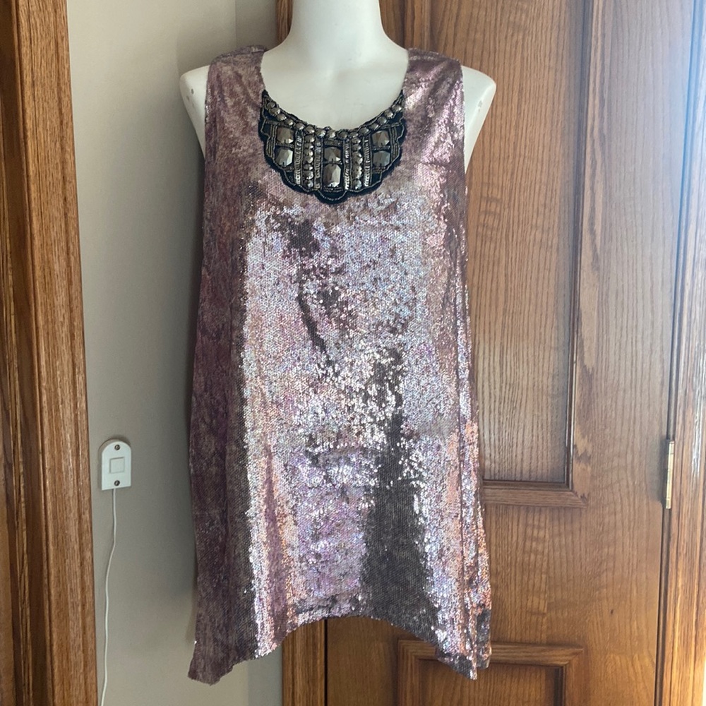 nwt formal sequined sleeveless top